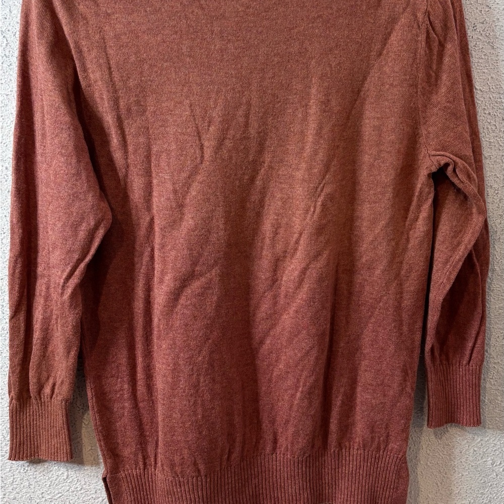 LOFT Women's Brick Red Crew Neck Sweater - Picture 3 of 3